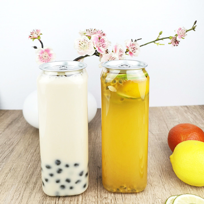 0.5L食品等級の正方形は缶のふたジュースの飲料が付いているプラスチックびんをかわいがる